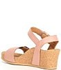 Color:Rose - Image 3 - Lexa Leather Wedge Sandals