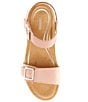 Color:Rose - Image 5 - Lexa Leather Wedge Sandals