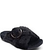 Aetrex Macy Faux Fur Open Toe Slippers - Image 1