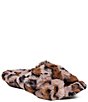 Color:Leopard - Image 1 - Penelope Adjustable Leopard Print Faux Fur Slippers