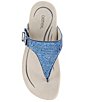 Color:Navy - Image 5 - Rae Embellished Buckle Thong Sandals
