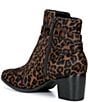 Aetrex Rebecca Leopard Print Calf Hair Buckle Strap Block Heel Booties - Image 3