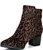 Aetrex Rebecca Leopard Print Calf Hair Buckle Strap Block Heel Booties - Image 4