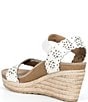 Aetrex Sydney Floral Perforated Leather Espadrille Platform Wedge Sandals - Image 5