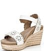 Aetrex Sydney Floral Perforated Leather Espadrille Platform Wedge Sandals - Image 4