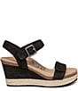 Color:Black - Image 2 - Sydney Suede Espadrille Platform Wedge Sandals