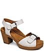 Color:White - Image 1 - Tory Open Toe Buckle Detail Heel Sandals