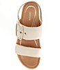 Color:Cream - Image 5 - Vania Leather Buckle Detail Platform Espadrille Sandals