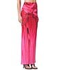 AFRM Coordinating Bevin Floral Printed Ruched Mesh Maxi Skirt, Color:Organic Rose - Image 4