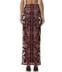 AFRM Bevin Printed High Waisted Mesh Coordinating Maxi Skirt, Color:Burgundy Chain - Image 2