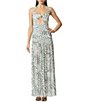 AFRM Blane Hardware Dot Printed Halter Neck Sleeveless Power Mesh Maxi Dress - Image 1