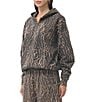 AFRM Cameron Coordinating Leopard Print Logo Zip Up Hoodie - Image 3