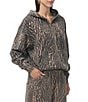AFRM Cameron Coordinating Leopard Print Logo Zip Up Hoodie - Image 4