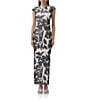 AFRM Cody Floral Mesh Crew Neck Cap Sleeves Maxi Dress, Color:Shadow Floral - Image 1
