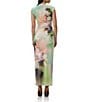 AFRM Cody Floral Placement Print Mesh Crew Neck Cap Sleeve Maxi Dress, Color:Sunbeam Floral - Image 2