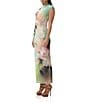 AFRM Cody Floral Placement Print Mesh Crew Neck Cap Sleeve Maxi Dress, Color:Sunbeam Floral - Image 3