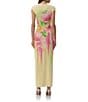 AFRM Cody Floral Print Crew Neck Cap Sleeve Mesh Maxi Dress, Color:Butter Peony - Image 2