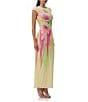 AFRM Cody Floral Print Crew Neck Cap Sleeve Mesh Maxi Dress, Color:Butter Peony - Image 3