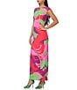 Color:Graphic Floral - Image 3 - Cody Mesh Crew Neck Short Sleeve Maxi Dress