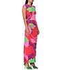 Color:Graphic Floral - Image 4 - Cody Mesh Crew Neck Short Sleeve Maxi Dress