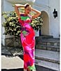 Color:Graphic Floral - Image 5 - Cody Mesh Crew Neck Short Sleeve Maxi Dress