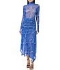 AFRM Coordinating Estella Shark Bite Snake Print Mesh Maxi Skirt - Image 4
