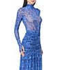 AFRM Coordinating Zadie Snake Printed Mock Neck Long Sleeve Mesh Top - Image 3
