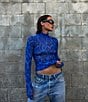 AFRM Coordinating Zadie Snake Printed Mock Neck Long Sleeve Mesh Top - Image 5