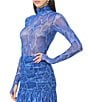 AFRM Coordinating Zadie Snake Printed Turtle Neck Long Sleeve Mesh Top - Image 1