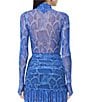 AFRM Coordinating Zadie Snake Printed Turtle Neck Long Sleeve Mesh Top - Image 2