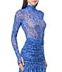 AFRM Coordinating Zadie Snake Printed Turtle Neck Long Sleeve Mesh Top - Image 3