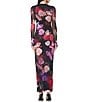 AFRM Didi Rose Printed Crew Neck Long Sleeve Mesh Maxi Dress - Image 2