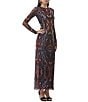 AFRM Didi Snake Print Crew Neck Long Sleeve Mesh Dress, Color:Placed Umber Snake - Image 2