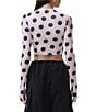 AFRM Eleni Dot Pattern Mock Neck Long Sleeve Mesh Knit Top - Image 2