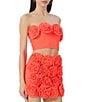 Color:Fiery Coral - Image 1 - Este Rosette Strapless Mesh Coordinating Tube Top