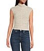 AFRM Jolie Dot Print Mesh Knit Ruched Mock Neck Short Sleeve Top, Color:Coral Micro Dot - Image 6