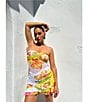 Color:Color Block Floral - Image 5 - Laney Sheer Panel Mesh Floral Print Strapless Mini Dress