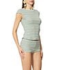 AFRM Nolan Striped Crew Neck Short Sleeve Ribbed Tee - Image 3