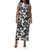 AFRM Plus Cody Floral Mesh Crew Neck Cap Sleeves Maxi Dress, Color:Shadow Floral - Image 1