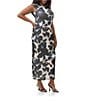 AFRM Plus Cody Floral Mesh Crew Neck Cap Sleeves Maxi Dress, Color:Shadow Floral - Image 3