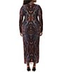 AFRM Plus Didi Snake Print Crew Neck Long Sleeve Mesh Dress, Color:Placed Umber Snake - Image 2