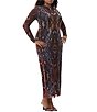 AFRM Plus Didi Snake Print Crew Neck Long Sleeve Mesh Dress, Color:Placed Umber Snake - Image 3