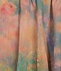 AFRM Plus Size Alma Printed Mesh Knit One Shoulder Neck Long Sleeve Ruffle Top, Color:Fog Filed - Image 4