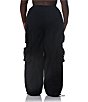 AFRM Plus Size Etienne Drawstring Waist Cargo Parachute Pants, Color:Noir - Image 2