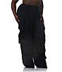 AFRM Plus Size Etienne Drawstring Waist Cargo Parachute Pants, Color:Noir - Image 3