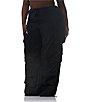 AFRM Plus Size Etienne Drawstring Waist Cargo Parachute Pants, Color:Noir - Image 4