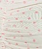 AFRM Plus Size Jolie Dotted Print Mesh Knit Ruched Mock Neck Short Sleeve Top, Color:Coral Micro Dot - Image 4