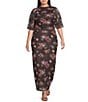 AFRM Plus Size Laconia Snake Floral Printed Mesh Coordinating Maxi Skirt - Image 4