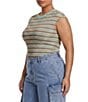 AFRM Plus Size Nolan Striped Crew Neck Short Sleeve Ribbed Tee - Image 3