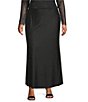 AFRM Plus Size Tegan Rhinestone Stud Jersey Pencil Maxi Skirt, Color:Noir - Image 1